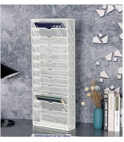 Amazon.co.jp: 壁掛けファイルラック 5/8/12段金属 壁掛けラック 書類